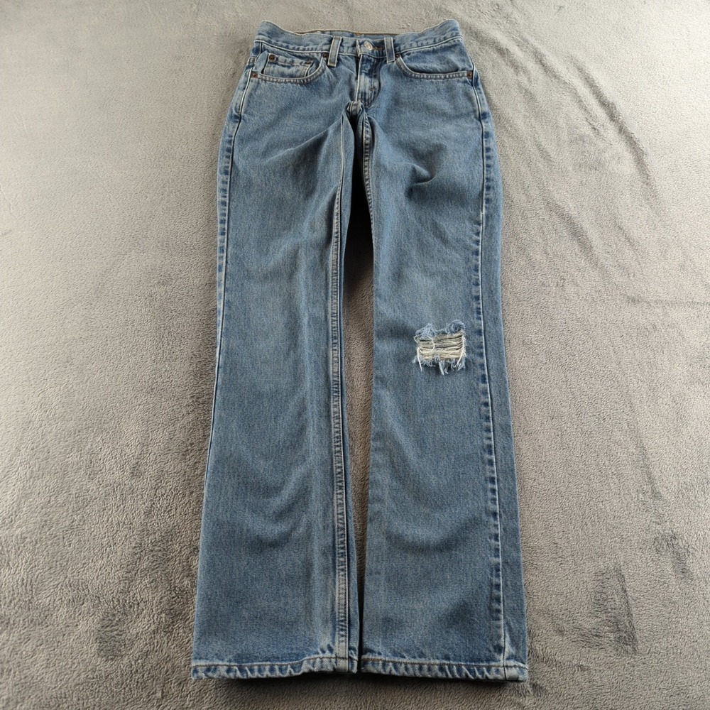 Levis Jeans Girls (Fits 24x31) Blue Light Wash 1 JR M Distressed 505‎ Straight